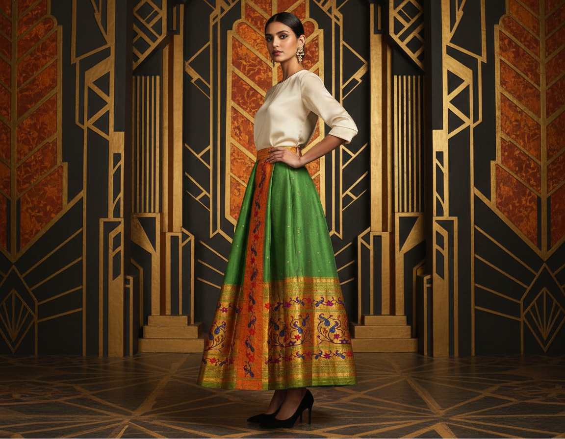 A Skirt made from Paithani textile