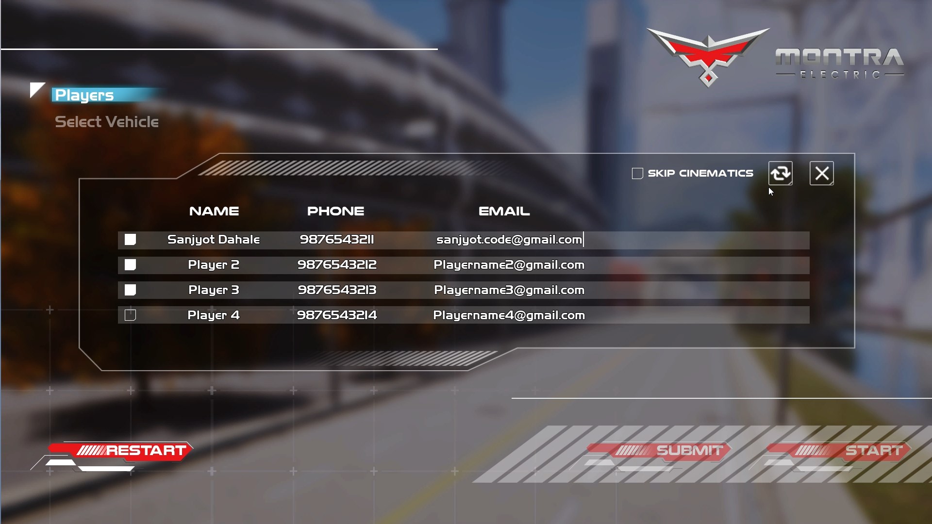 Admin UI for Player Details